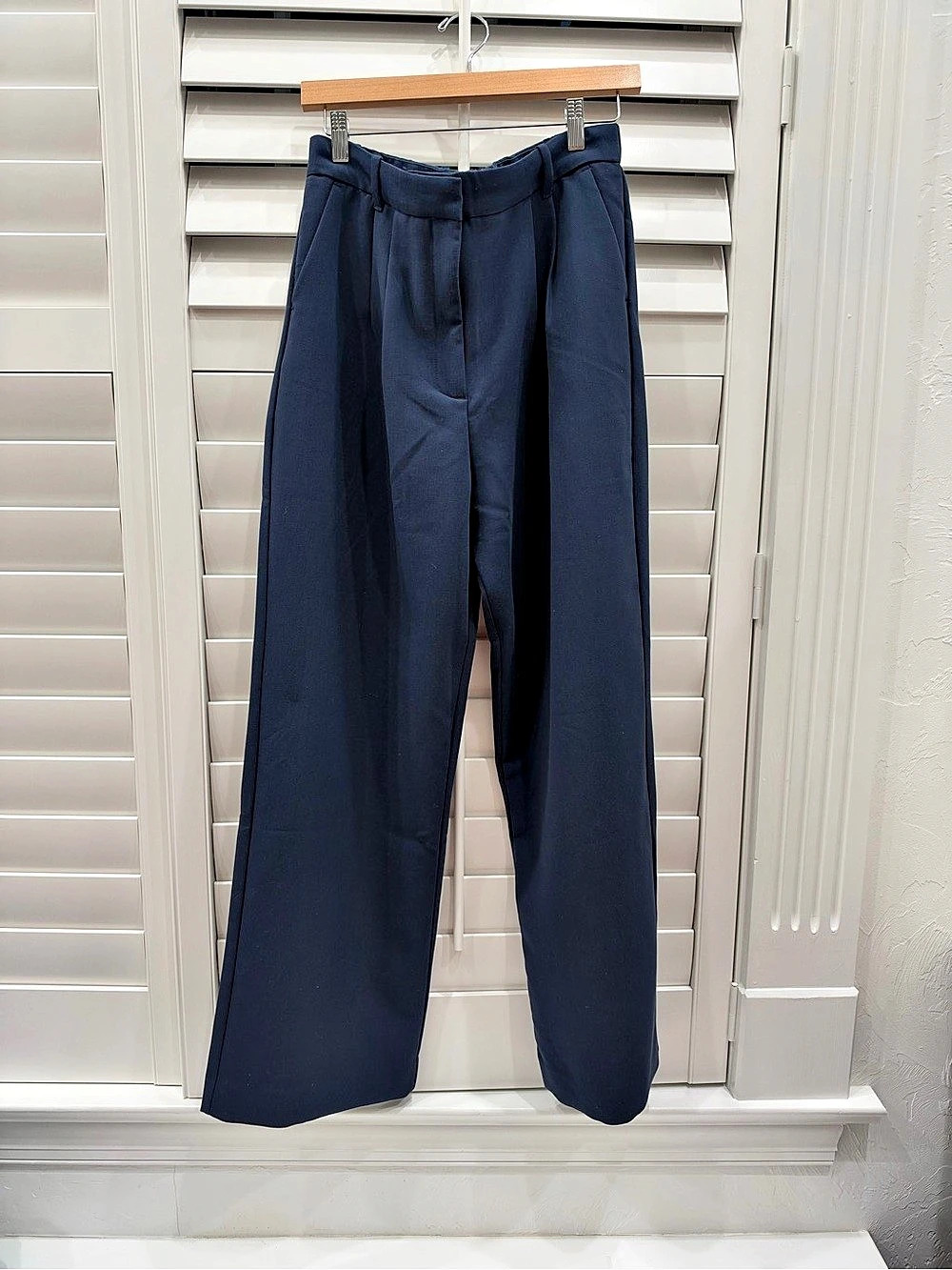 Abercrombie & Fitch A&F Sloane Tailored Wide Leg Pant Blue Size 10